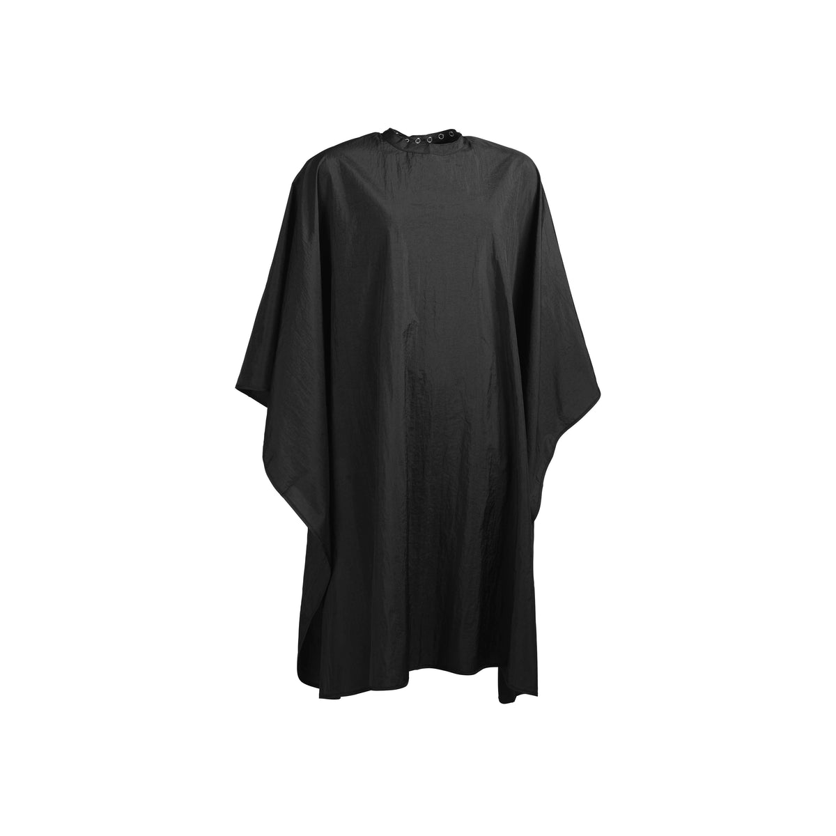 Wako Crinkle cape, with buttons, Svart – klippkappa