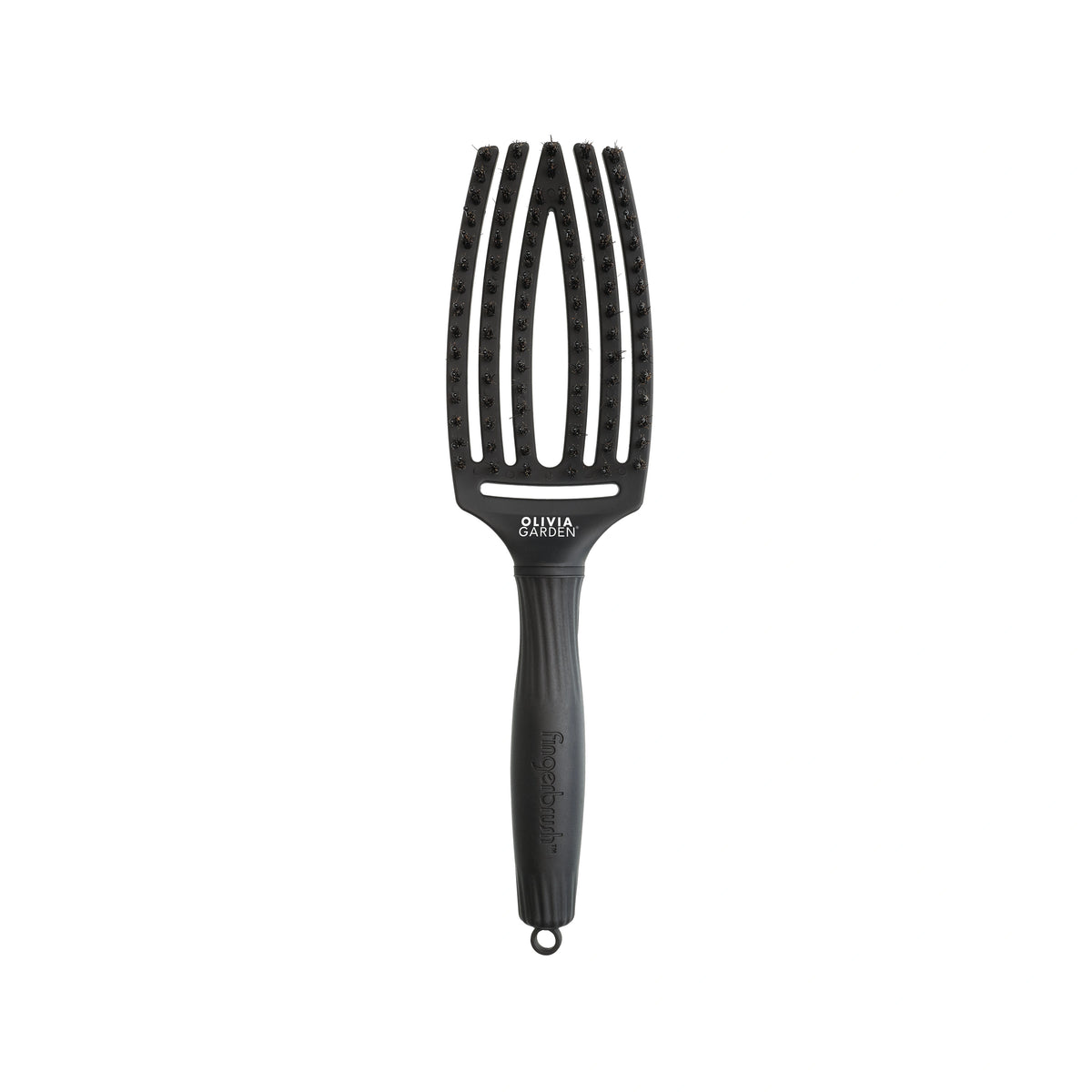 Olivia Garden OG Fingerbrush care Ionic Boar&Nylon Full Black, M – hårborste