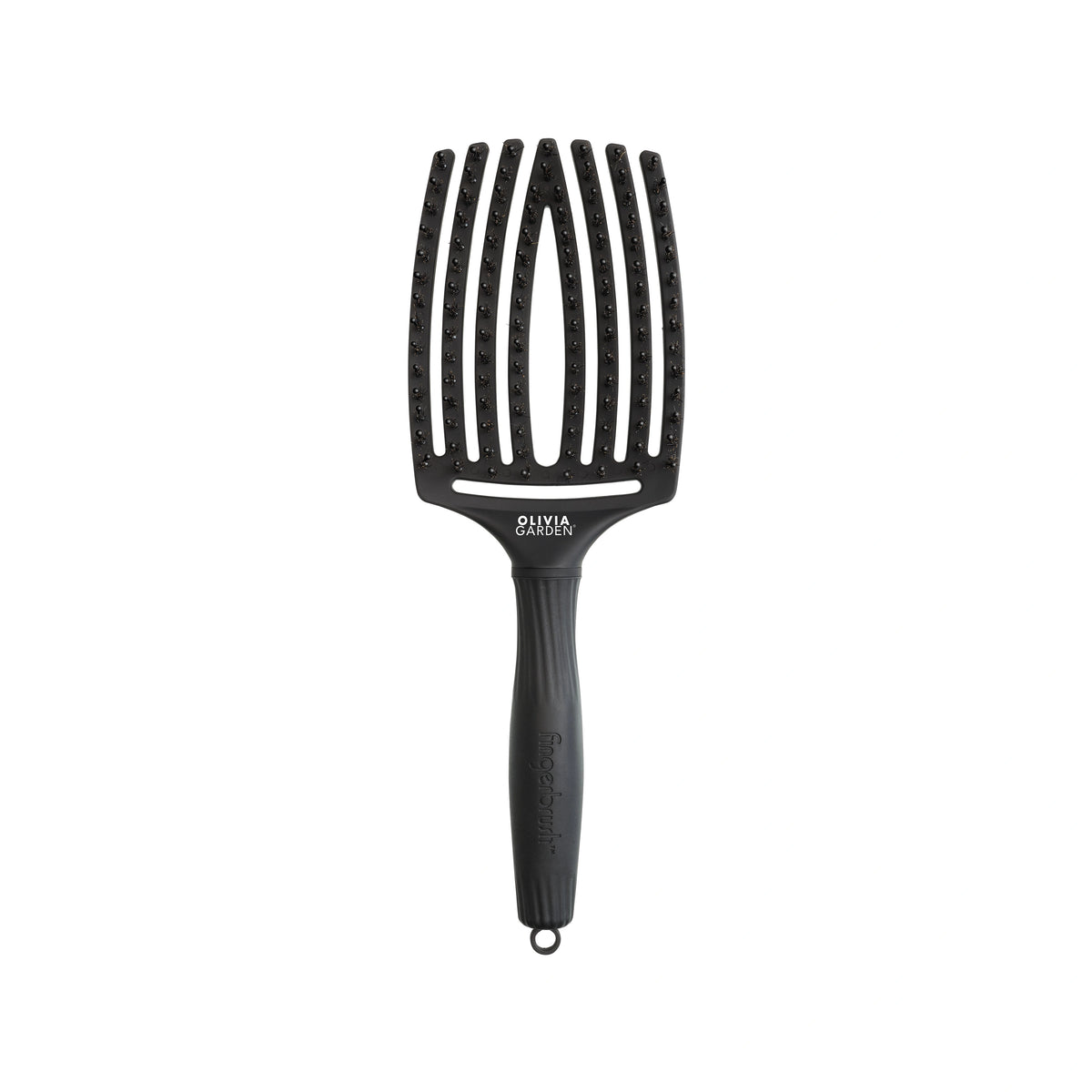 Olivia Garden OG Fingerbrush care Ionic Boar&Nylon Full Black, L – hårborste