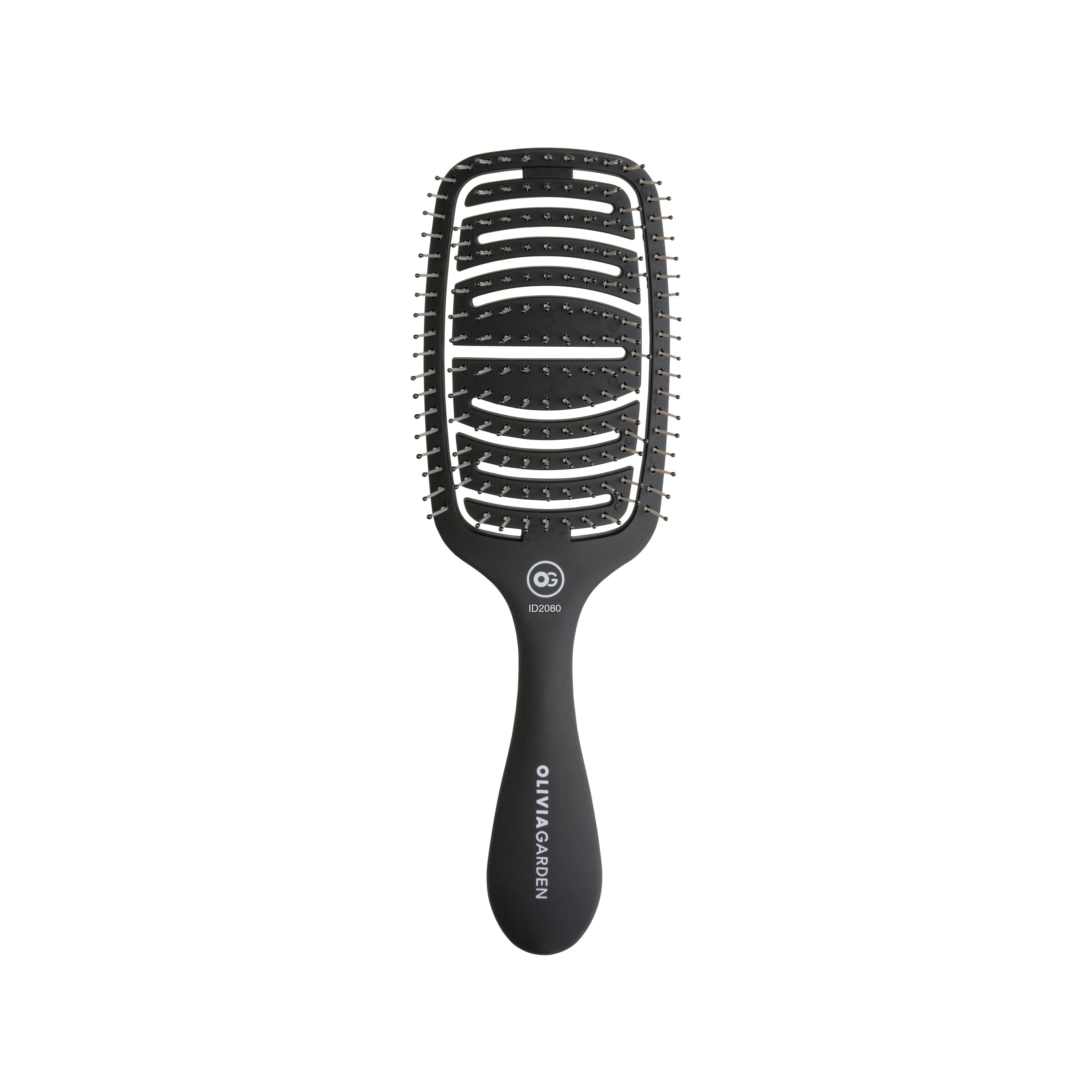 Olivia Garden OG Essential Care Flex Thick Hair Bristles Matt Black – hårborste
