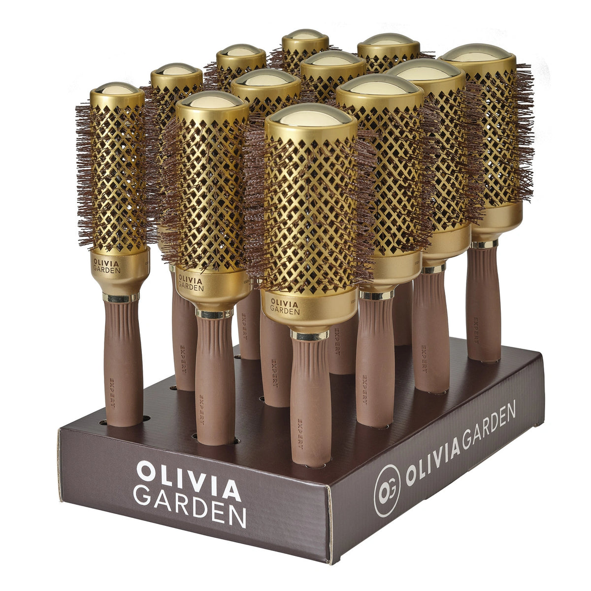 Olivia Garden OG Expert Blowout Shine G&B Display 12 pcs 4(35+45+55) – hårborste