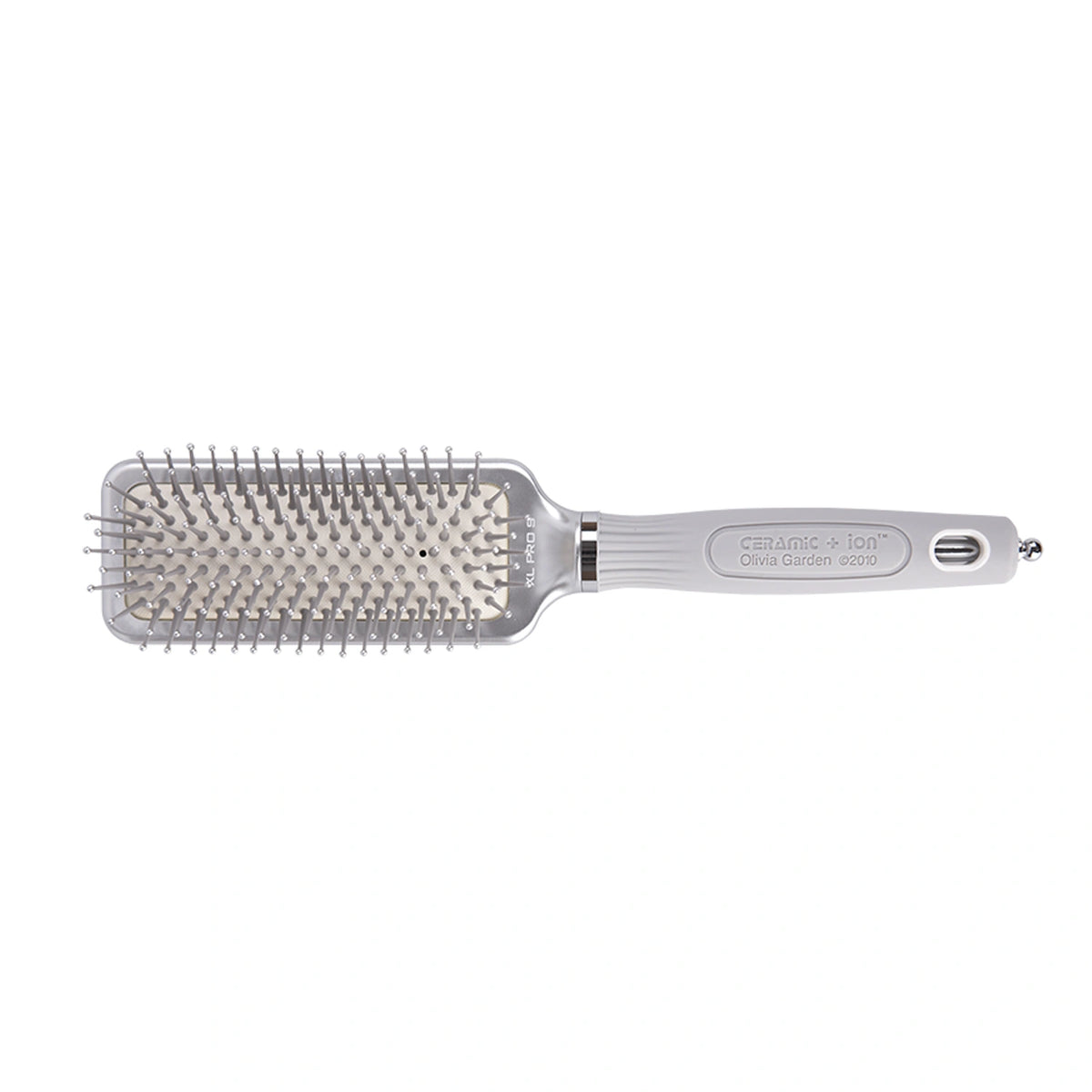 Olivia Garden OG Expert Care Rectangular Nylon Bristles Silver S – hårborste