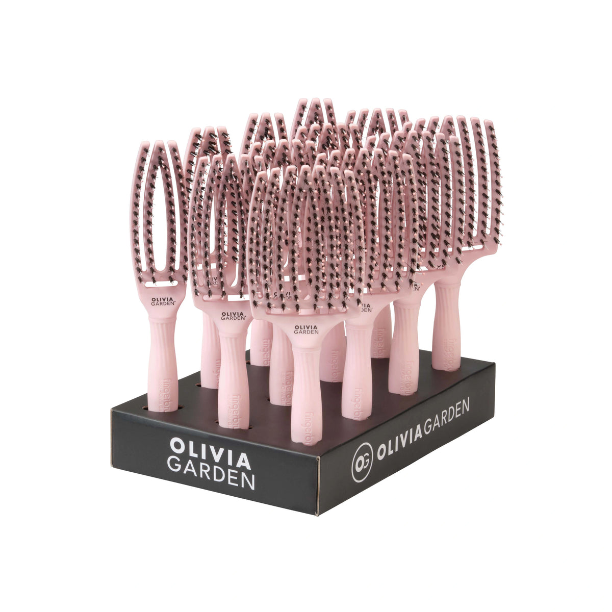 Olivia Garden OG Finger brush combo pastel pink display – hårborste