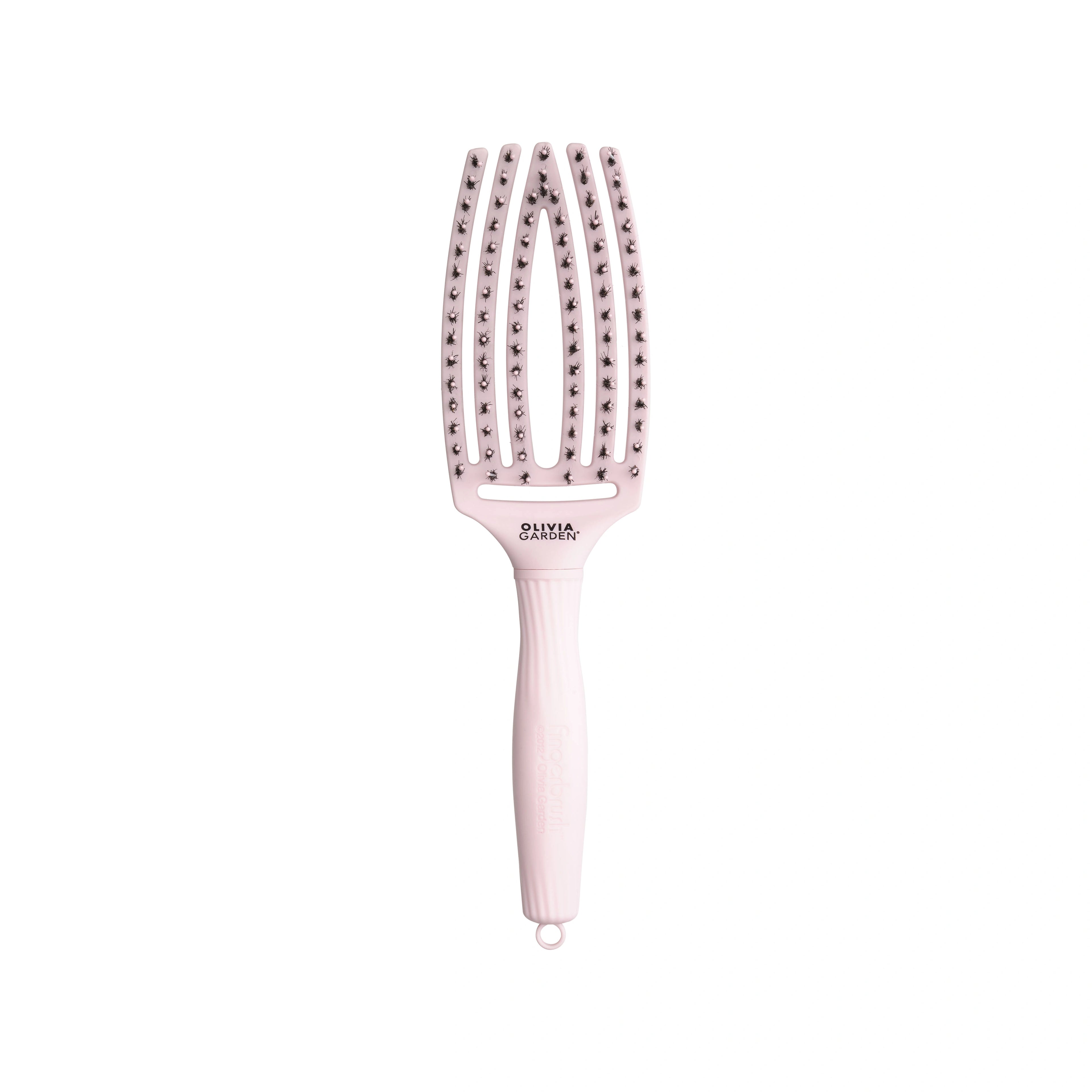 Olivia Garden OG Finger brush combo pastel pink, M – hårborste