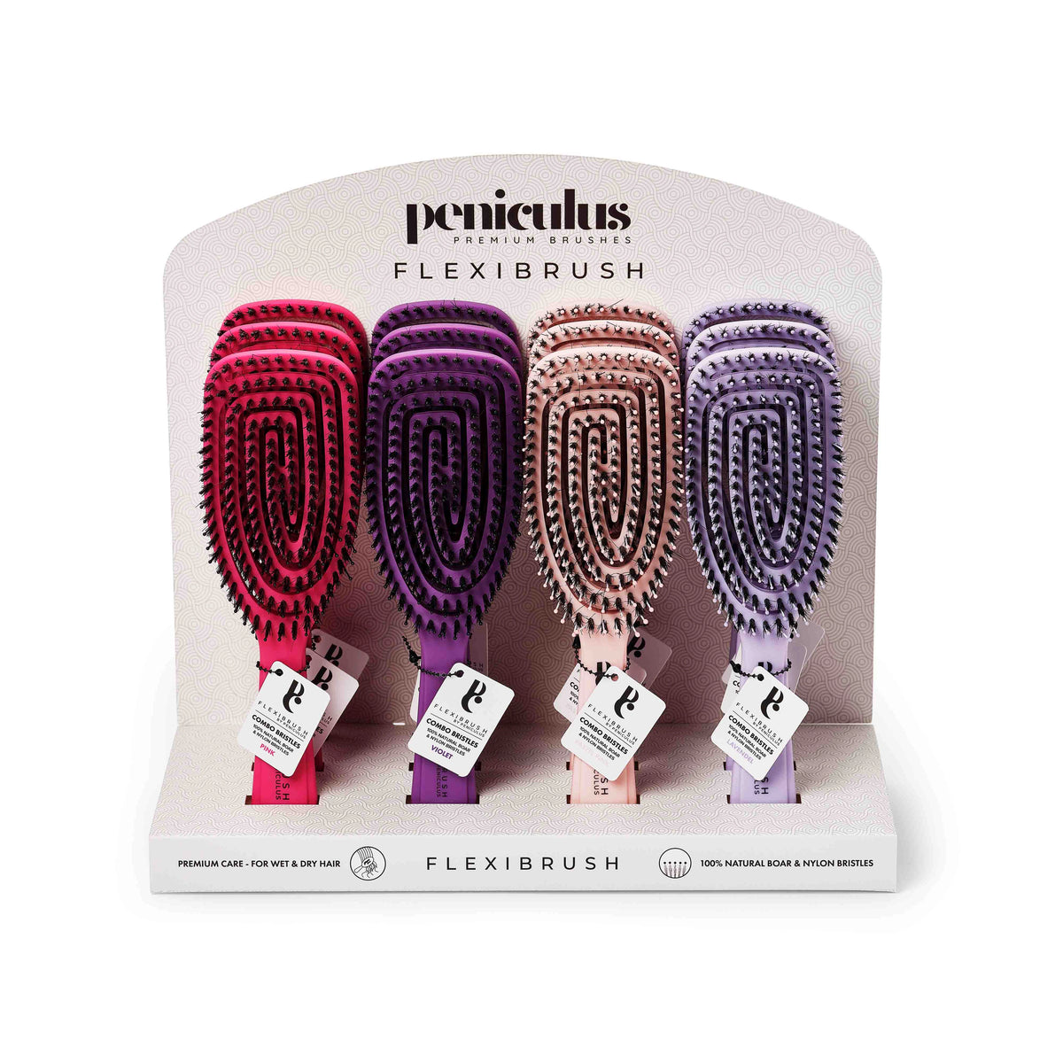 Peniculus PC Flexibrush combo 12 pcs Display, Mixed colors – hårborste