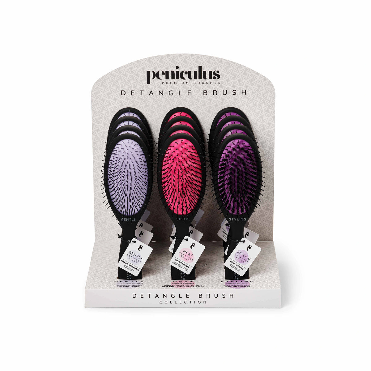 Peniculus PC Detangle brushes 12 pcs Display – hårborste