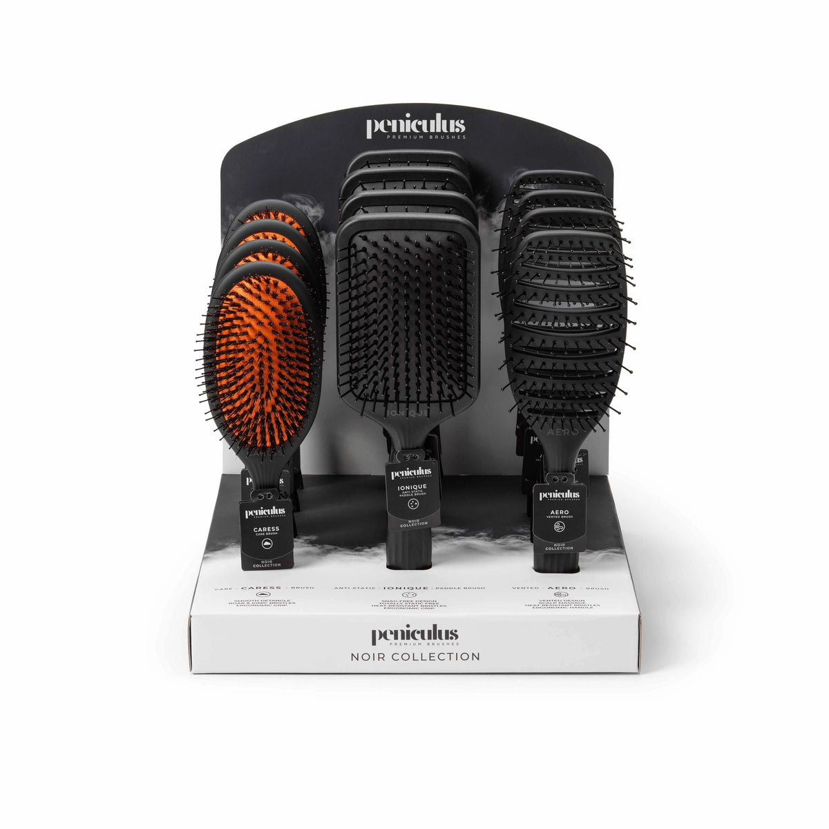 Peniculus PC Noir collection Style brush display – hårborste