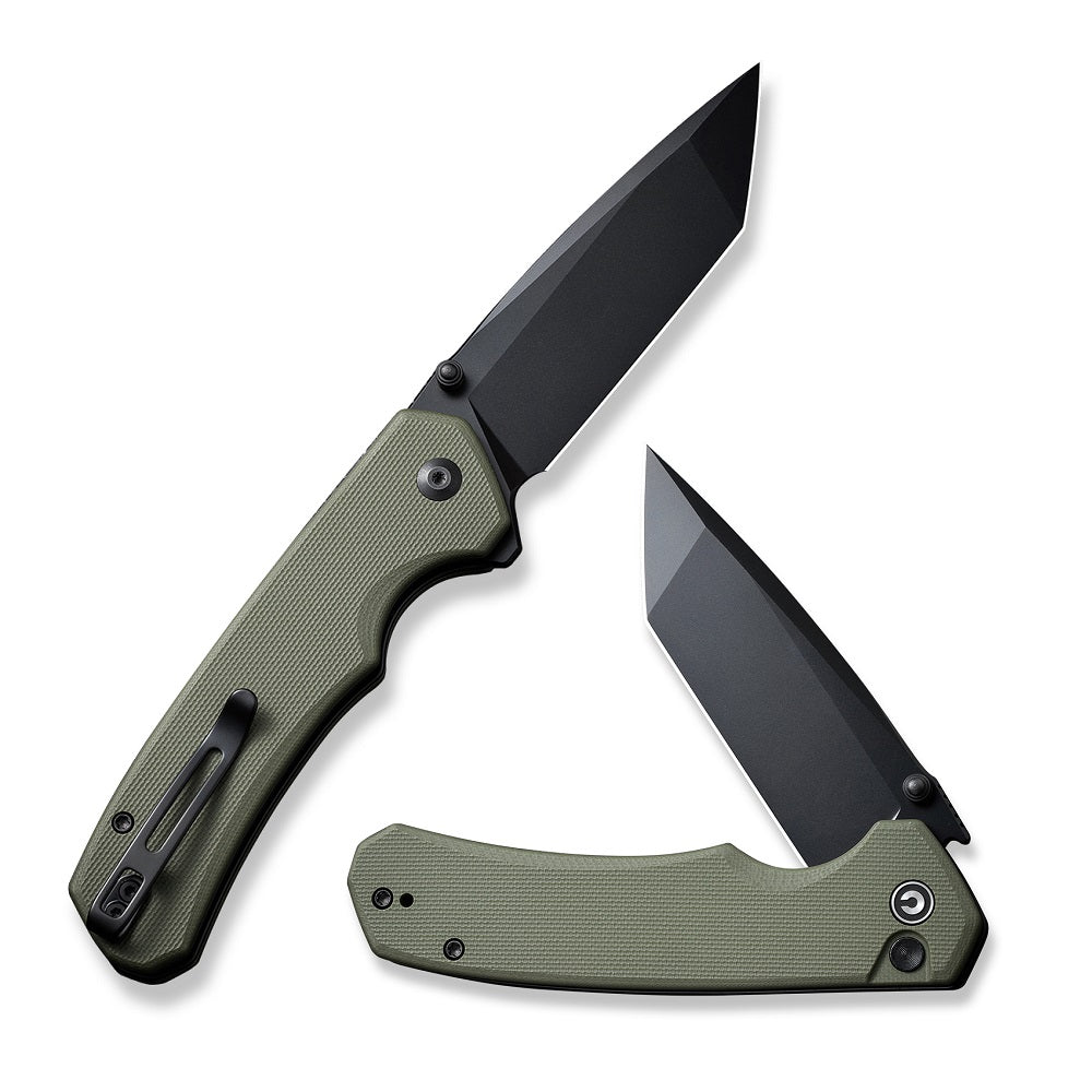 Civivi Button Lock Brazen Black/od Green