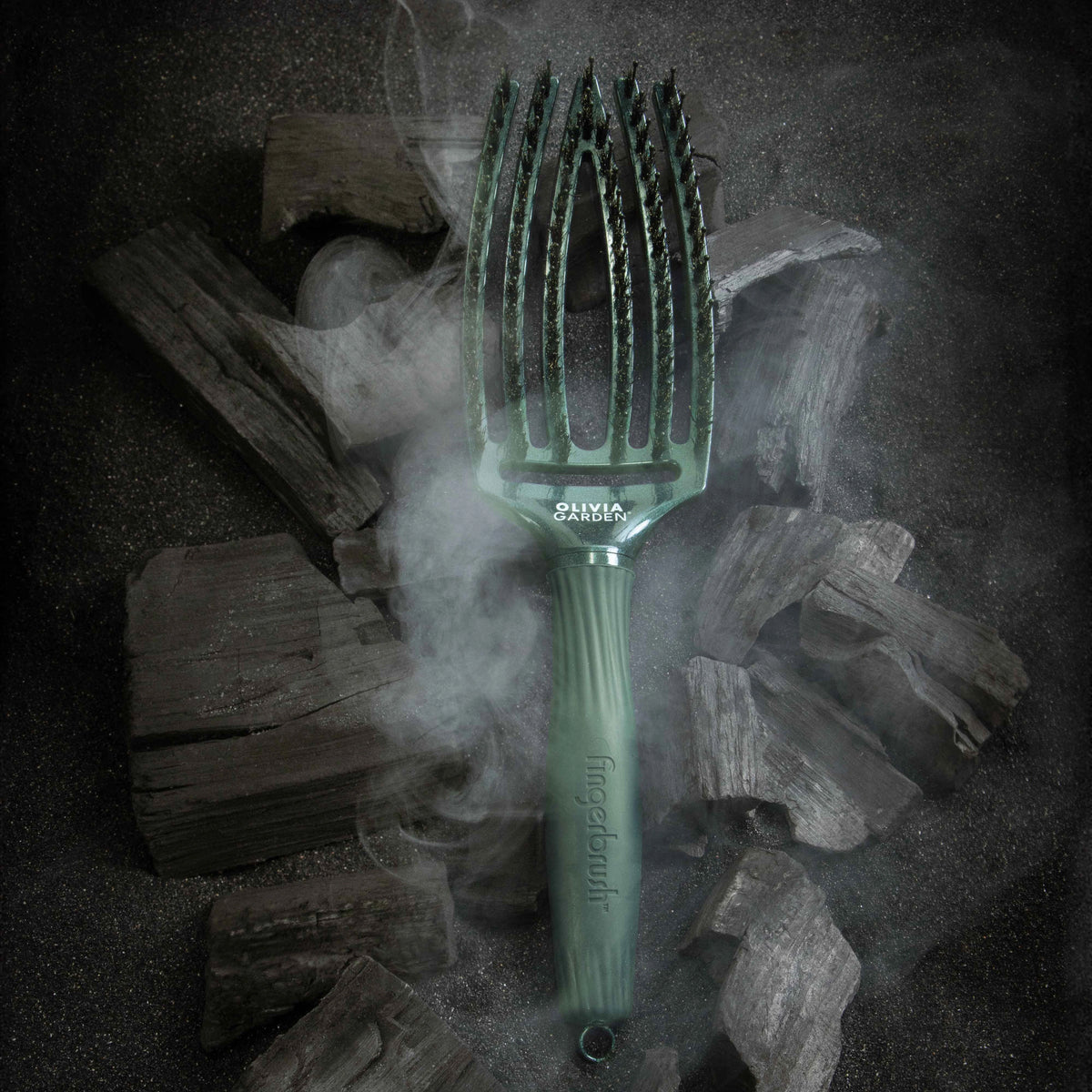 Olivia Garden OG Fingerbrush Midnight Dessert, Green Emerald M – hårborste