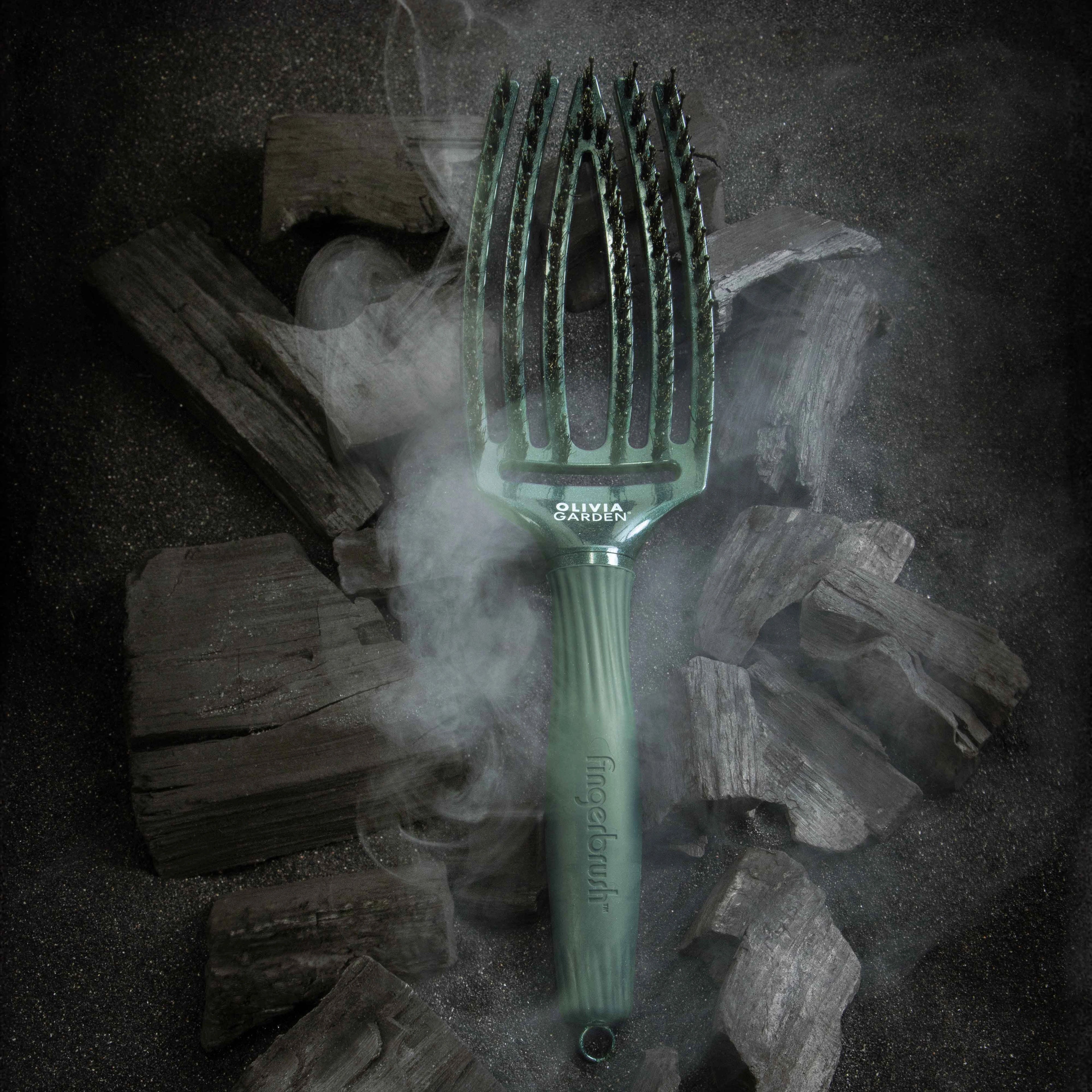 Olivia Garden OG Fingerbrush Midnight Dessert, Green Emerald M – hårborste