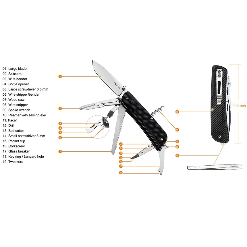 Ruike LD42-B Multiverktyg Liner Lock