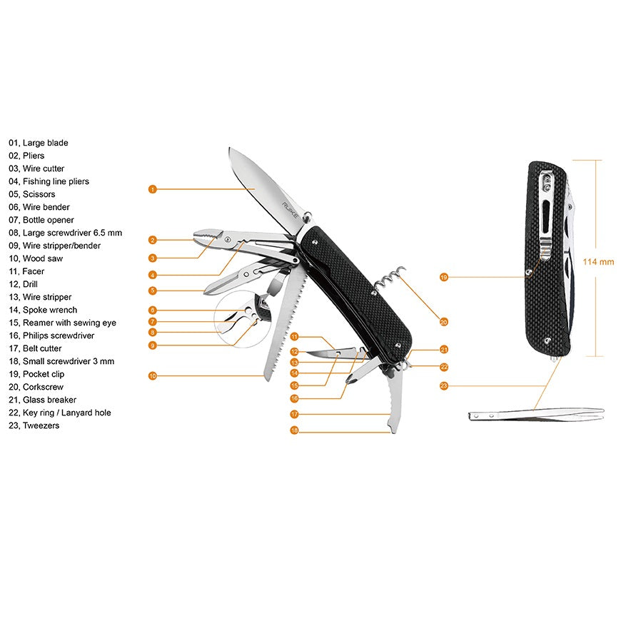 Ruike LD51-B Multiverktyg Liner Lock
