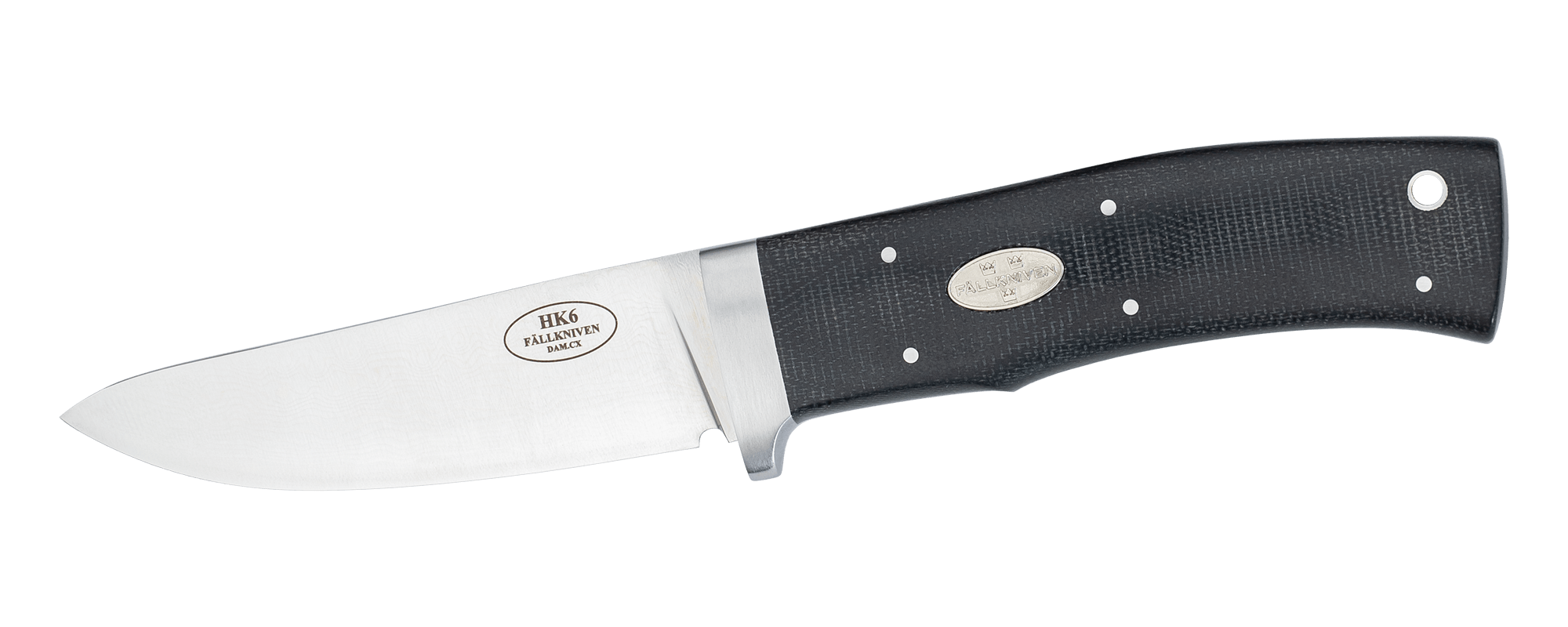 HK6cxLbm – Cowry X damaststål (Black Micarta)