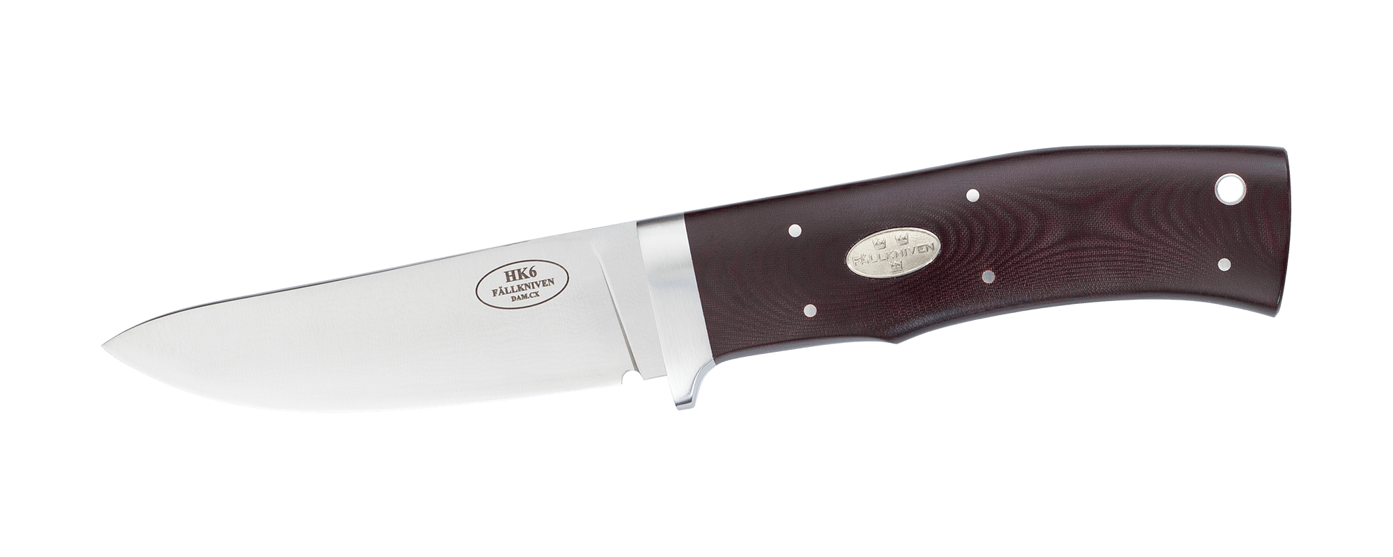 HK6cxLmm – Cowry X damaststål (Maroon Micarta)