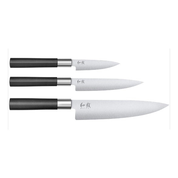 Kai Wasabi Black 3-dels Knivset Petty / Allkniv / Gyuto