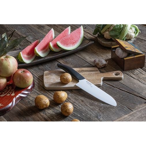 Keramisk Santoku/Kockkniv 16 cm, vit | Kyocera