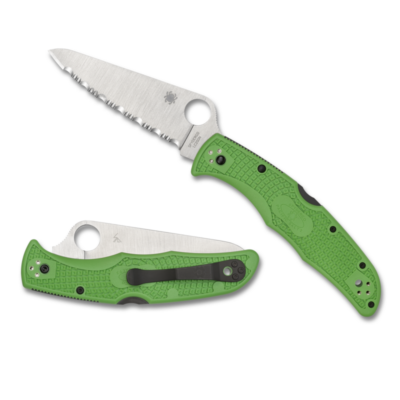Grön rostfri fällkniv Pacific Salt från Spyderco