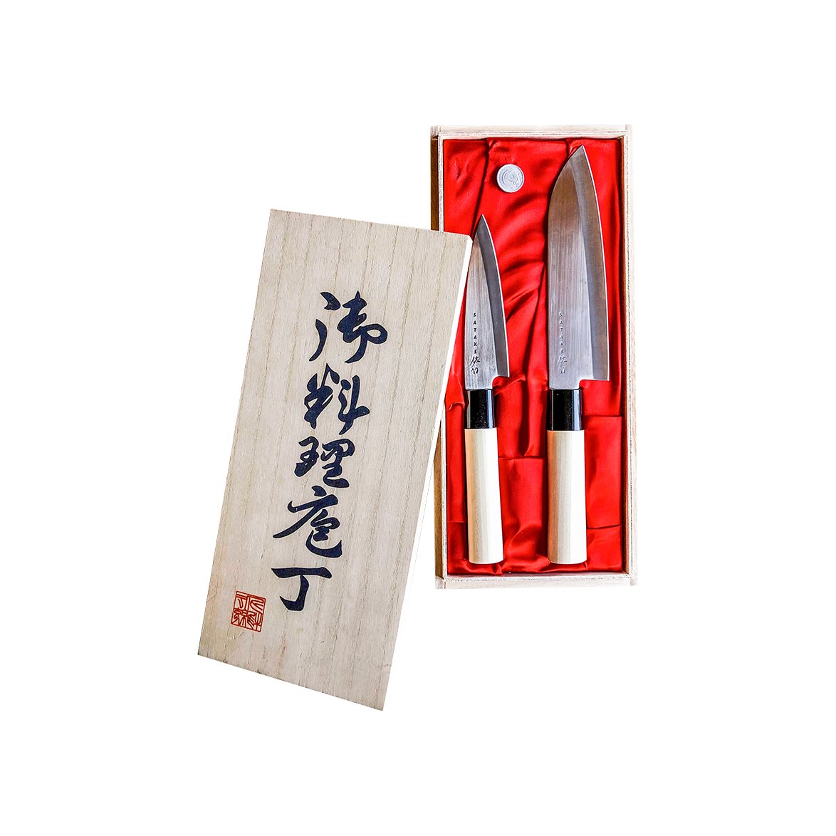 Satake Houcho Set med Petty & Santoku i Balsabox