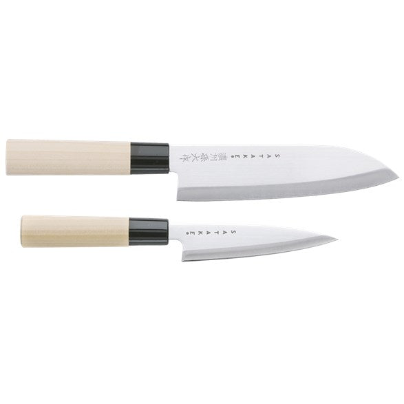 Satake Houcho Set Med Petty & Santoku I Balsabox