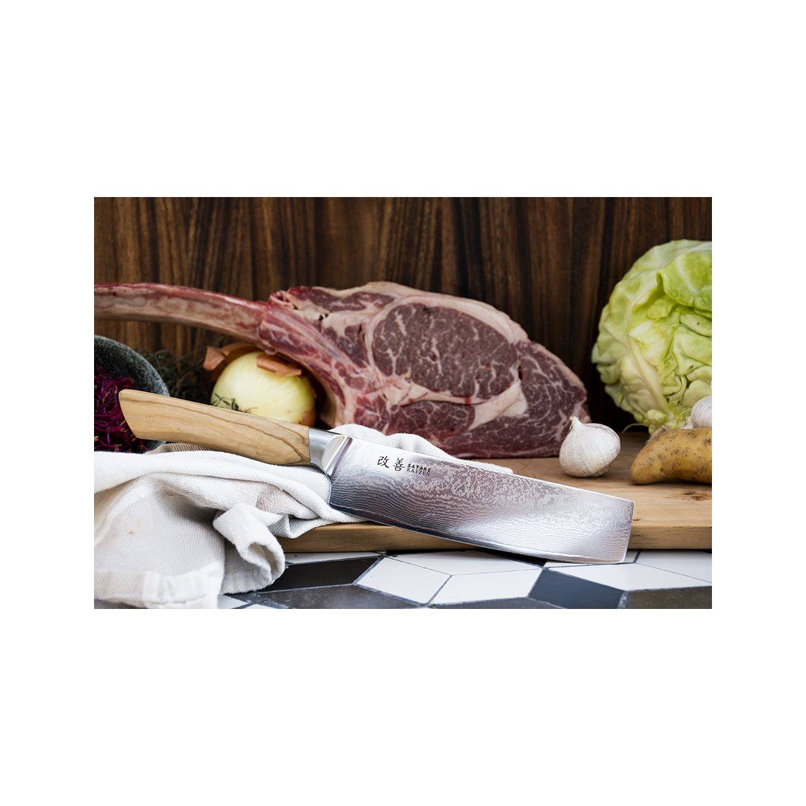 Satake Kaizen Nakiri Grönsakskniv 16 cm – Kökskniv